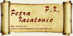 Petra Kasalović vizit kartica